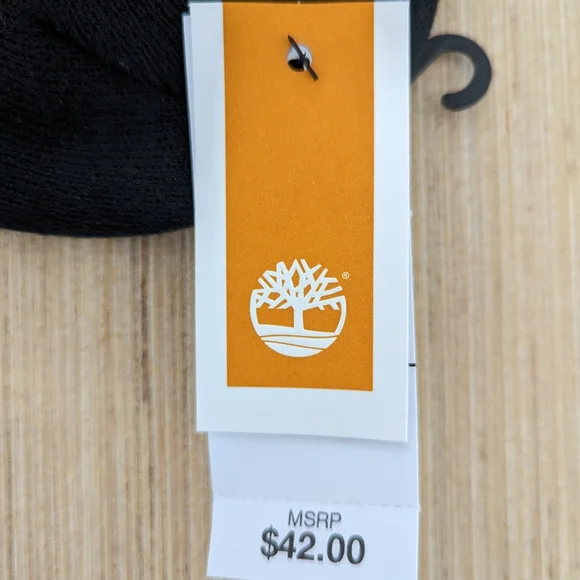 Timberland Cuffed Color Block Knit Beanie One Size Black Wheat Brown - Picture 3 of 7